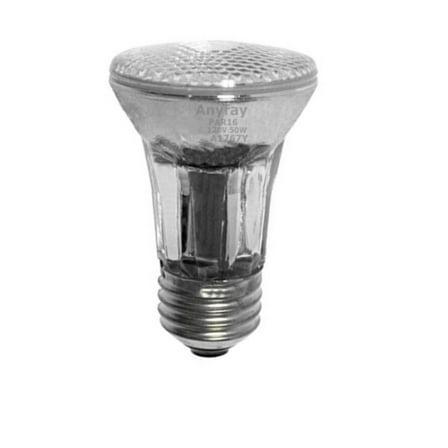 Anyray A1767Y PAR16 50W Narrow Flood Light Bulb 130V Medium Screw E26 50 Watts 120V