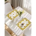 thumbnail image 5 of Sunflowers Placemats Set of 12, Gray Plaid Pastoral Vintage Bee Farm Placemats for Dining Table, Place Mats for Kitchen Tabletop, Waterproof Wipeable Dining Table Mats Set, 5 of 9