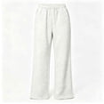 thumbnail image 7 of BRELIL Women's High Waisted Straight Leg Sweatpants with Pockets Casual Loose Lounge Pants Solid Officewear Long Trousers Fashion Outfits, White M, 7 of 7