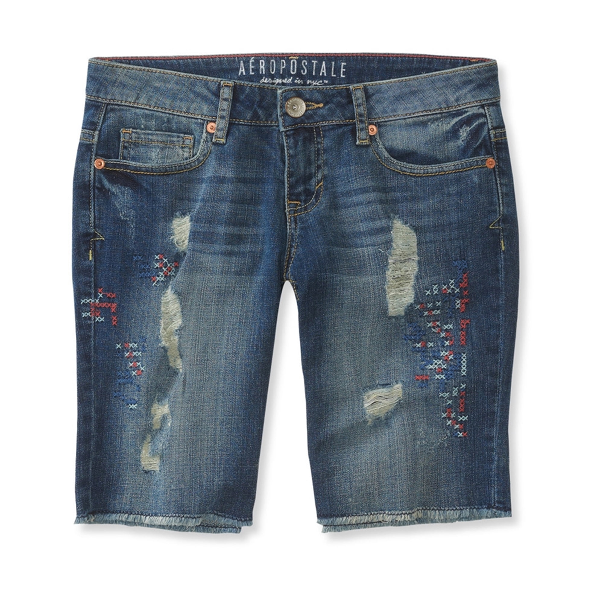 women's destroyed bermuda shorts