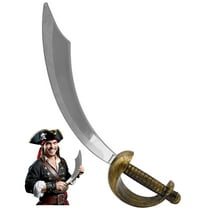 Nicky Bigs Novelties Halloween Fake Toy Cosplay Theater Plastic Curved Pirate Sword, 18 inch Arabian