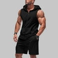 thumbnail image 2 of GERsome Mens 2 Piece Outfits Zip Up Sleeveless Tank Tops and Shorts Sets Summer Athletic Tracksuits Casual Hoodie Sports Gym Sets M-3XL, 2 of 7