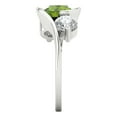 thumbnail image 3 of Three-Stone Engagement Ring for Women - 3.5ct Natural Peridot in 14K White Gold Promise Ring, 3 of 7