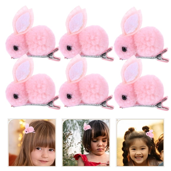 LOLIPPYY 10Pcs Easter Bunny Hair Clips Pink Hair Accessories Color