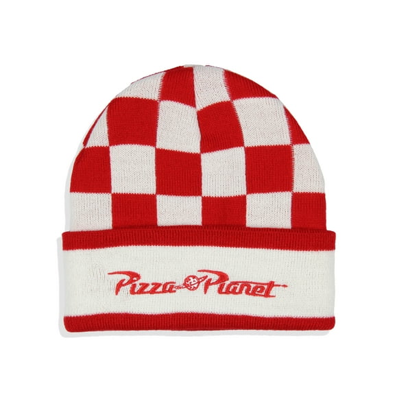 Disney Toy Story Adult Pizza Planet Checkered Knit Cuff Beanie Hat Cap