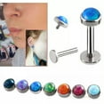 thumbnail image 3 of K-KED Opal Bezel Labret Triple Forward Helix Earring Piercing Tragus Cartilage Studs-OP18-1.2mm/10mm/3mm, 3 of 9