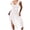 White, variant on Women's Semi-Transparent Lace Dress with Ruffled Hem, Solid Color High-Slit Homewear for Romantic Nights, Soft Stretchy Fabric
