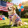 thumbnail image 2 of Yhmxh American Flag Striped Star Dog Vest, Breathable Mesh Sleeveless Pet T-Shirt, Patriotic USA Themed Puppy Clothes for Independence Day, Summer Daily Walking and Holiday Party Dress Up, 2 of 7