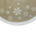 thumbnail image 2 of Northlight 48-Inch Beige and White Snowflake Embroidered Christmas Tree Skirt, 2 of 5