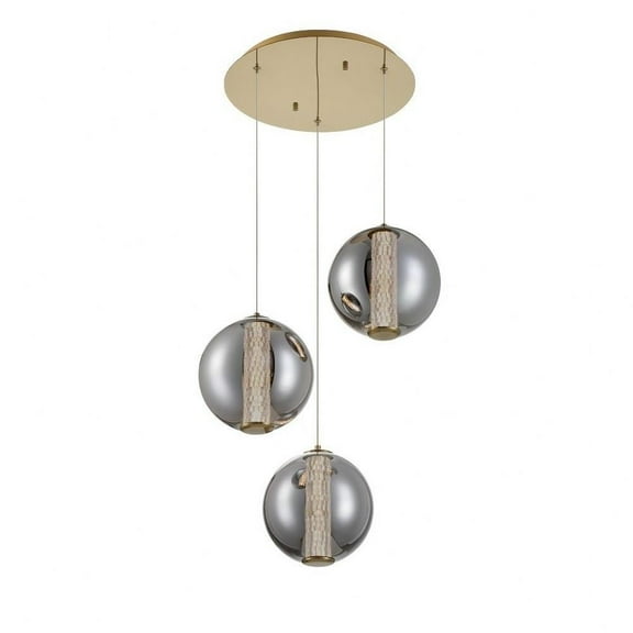 63W 3 Led Pendant in Contemporary Style-9.25 inches Tall and 20.5 inches Wide-Gold Finish Bailey Street Home 79-Bel-5037550