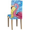 thumbnail image 4 of RYLABLUE Flamingos Pattern Stretch Chair Cover Protector Seat Slipcover for Dining Room Hotel Wedding Party Set of 6, 4 of 5
