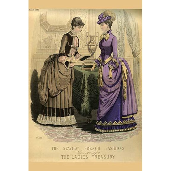 Newest French Fashions - 1884-Fine Art Canvas Print (20" x 30")