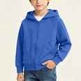 thumbnail image 2 of SDNall Boys Solid Color Hooded Full-Zip Coat, Relaxed Fit Wind Blocking Everyday Outerwear, Autumn Weekend Camping Travel School Casual Coats for Boys 1-12 Years, 2 of 7