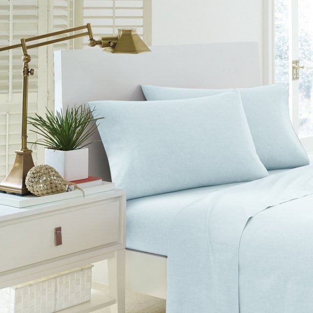 250 Thread Count Egyptian-Quality Cotton Solid Color Sheet Set (Full, Blue)