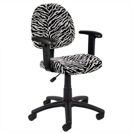 Boss Office Products Zebra Print Microfiber Deluxe Posture Office