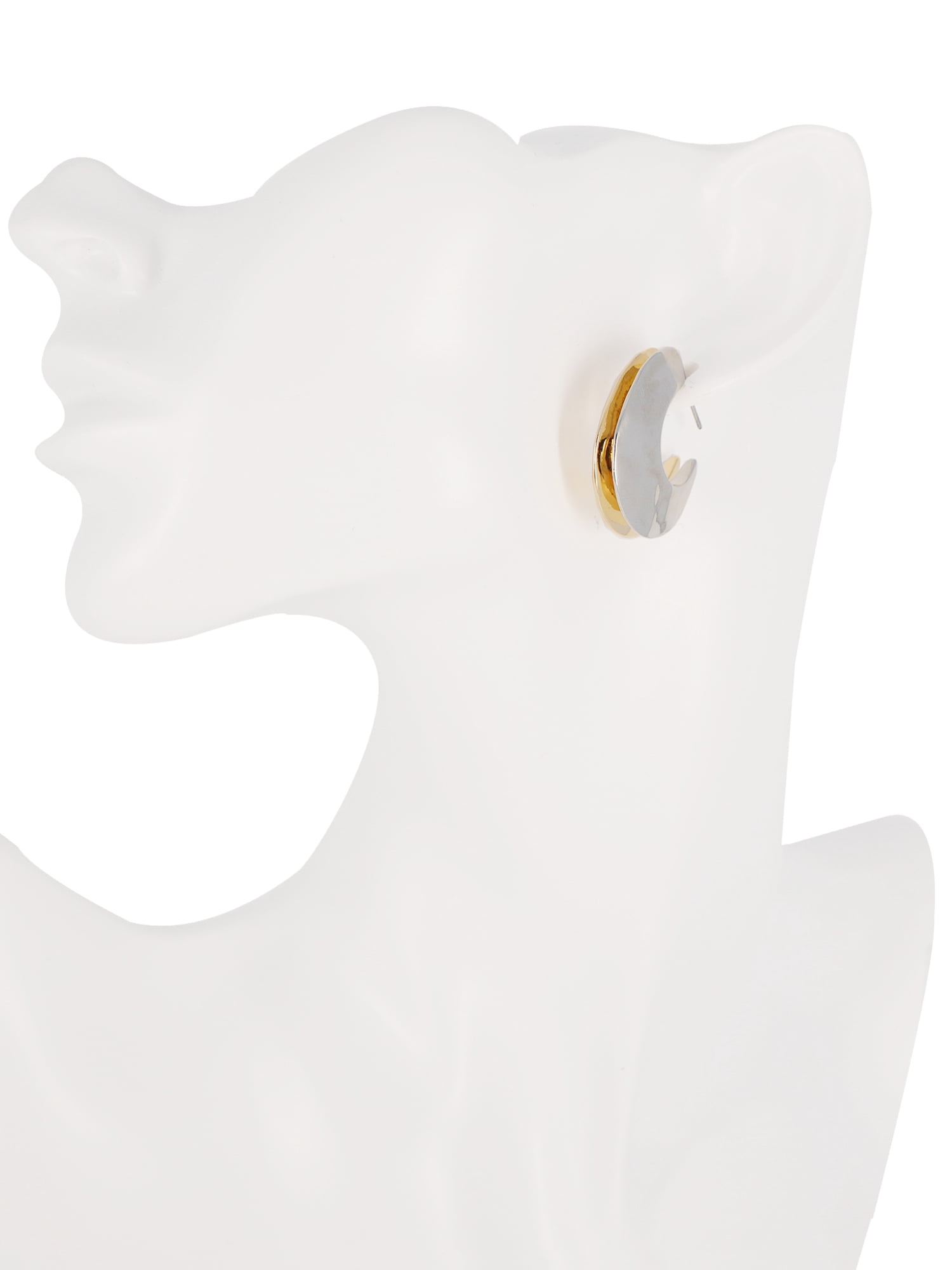 Time and Tru Women's Metal Hoop In Two Tone Plated Color