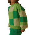 thumbnail image 4 of PENGXIANG Femmes Manches Longues Col Rond Rayé Bloc de Couleur Décontracté Surdimensionné Pull Pull-Over Tricoté Tops Brun, 4 of 6
