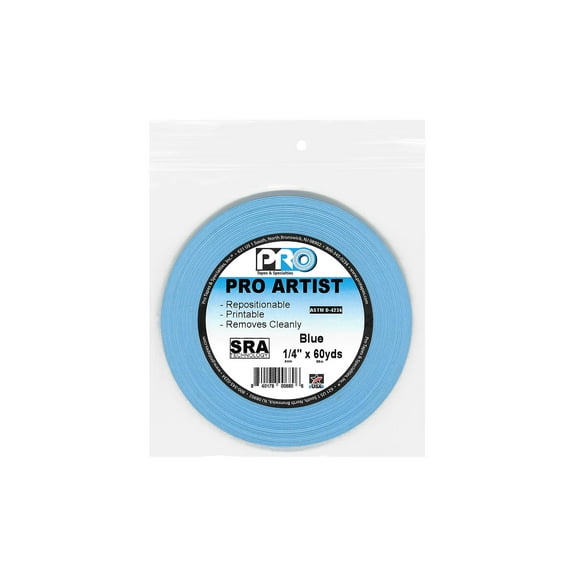 Pro Tape Artist Tape 1/4"x60yd Blue