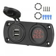 thumbnail image 3 of Temperature Voltmeter Charger, USB Car Charger PC 12V Power Outlet  For Lockable Marine Pug For Cigar Lighter Plug Red,Blue, 3 of 8