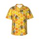 thumbnail image 1 of Fotbe Honeycombs Camisa Hawaiana para Hombre Unisex – Camisa Casual de Verano con Botones de Manga Corta de Algodón y Lino,Small, 1 of 7