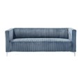 thumbnail image 5 of Home Design Gavin Velvet Square Arm Sofa with Plush Cushions and Modern Upholstery, Durable Frame for Living Room, Contemporary Blue Design, 5 of 6