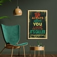 thumbnail image 2 of Grunge Wall Art with Frame, Life Always Offers You a Second Chance Its Called Tomorrow Words, Printed Fabric Poster for Bathroom Living Room, 23" x 35", Green Yellow, by Ambesonne, 2 of 2