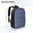thumbnail image 2 of Uemuo Skull flower funny Printed Durable 17-inch Student Backpack - Lightweight, Waterproof, Adjustable Straps, Ideal for School, Work, Travel, 2 of 5