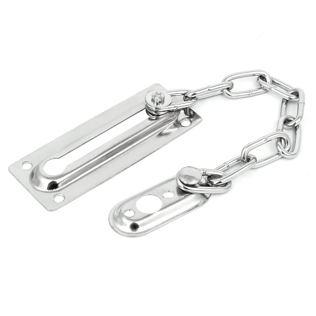Unique Bargains Home Stainless Steel Security Slide Bolt Door Chain Lock Guard Silver Tone