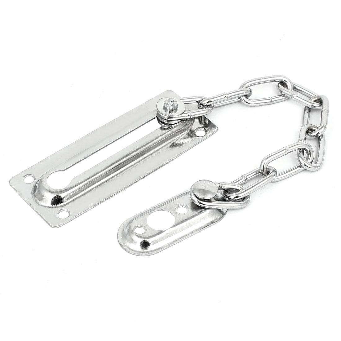 Home Stainless Steel Security Slide Bolt Door Chain Lock Guard Silver Tone
