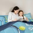 thumbnail image 5 of Feelyou Kids Sports Lover Full Size Comforter Sets, Eat Sleep Tennis Repeat Bedding Comforter Set, Cartoon Ball Gaming Gamer Reversible Bedding Sets, Breathable Home Decor, 3pcs, 5 of 8