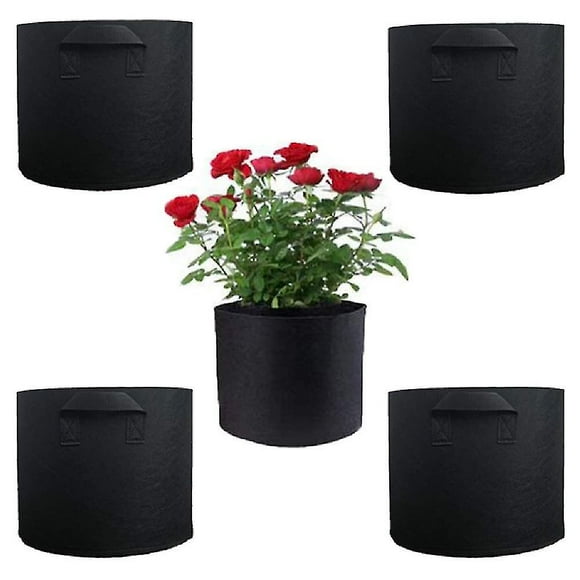 Planting Bag 5 Pieces Potatoes Radish Vegetables Fruit Resistant To Dirty Grow Bags Heavy Duty Thickened 1 Gallons -ssxjv