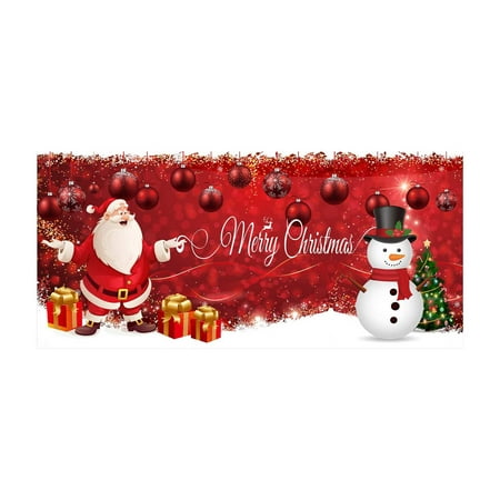 Image of KIHOUT Flash Sale Christmas Garage Door Banner400x180cm Christmas Garage Door Outdoor Decorations Santa Claus Garage Door Cover Holiday Xmas Backdrop Wall Photo Background