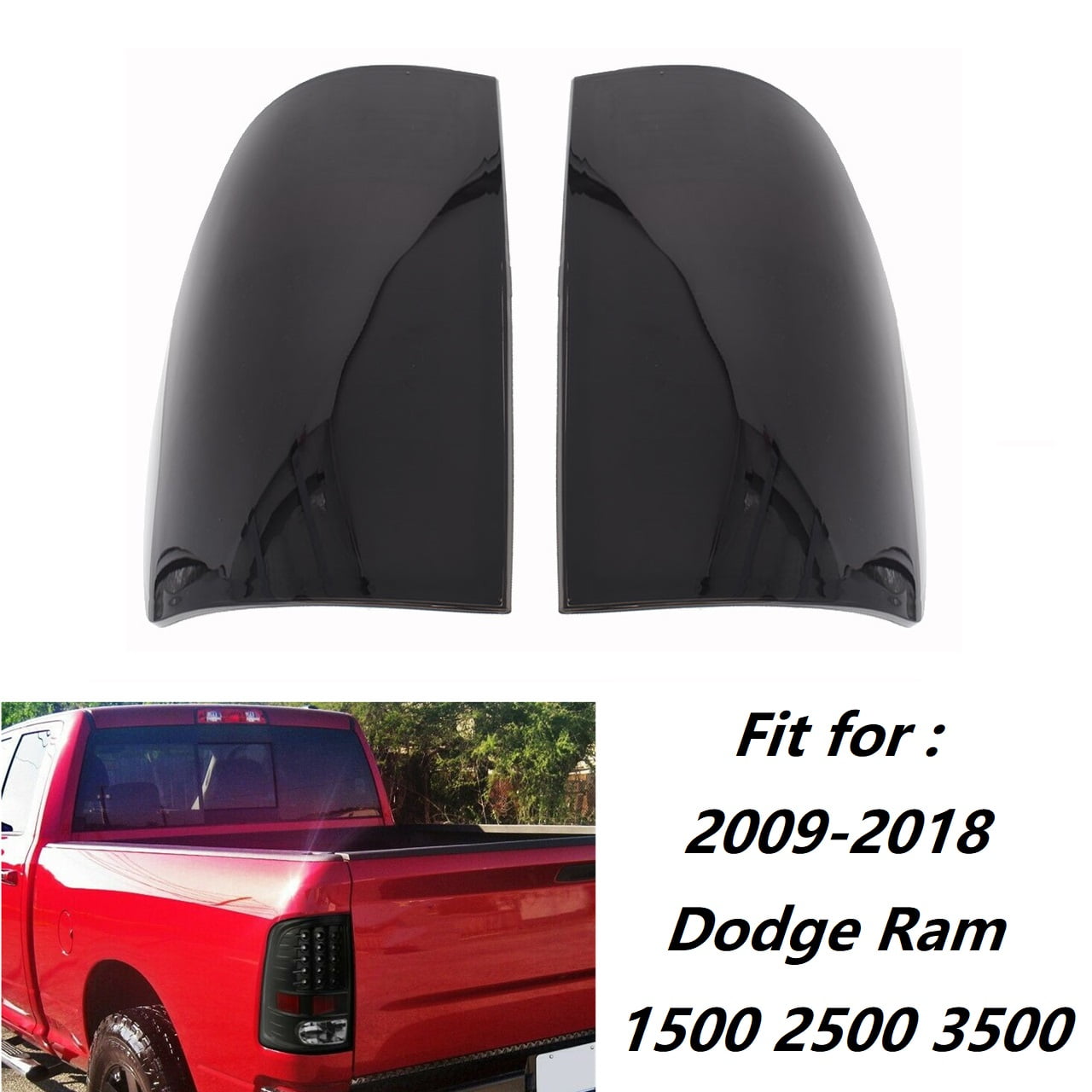Fit 2009-2018 Dodge Ram 1500 2010-2018 2500 3500 Black LED Tube Tail Lights  Lamp - Walmart.com