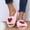 Pink, variant on Women's Slippers Fuzzy Faux Furs Heart Pattern Cozy Flat Slide Slippers Comfy Open Toe Slip On House Shoes Sandals Beige