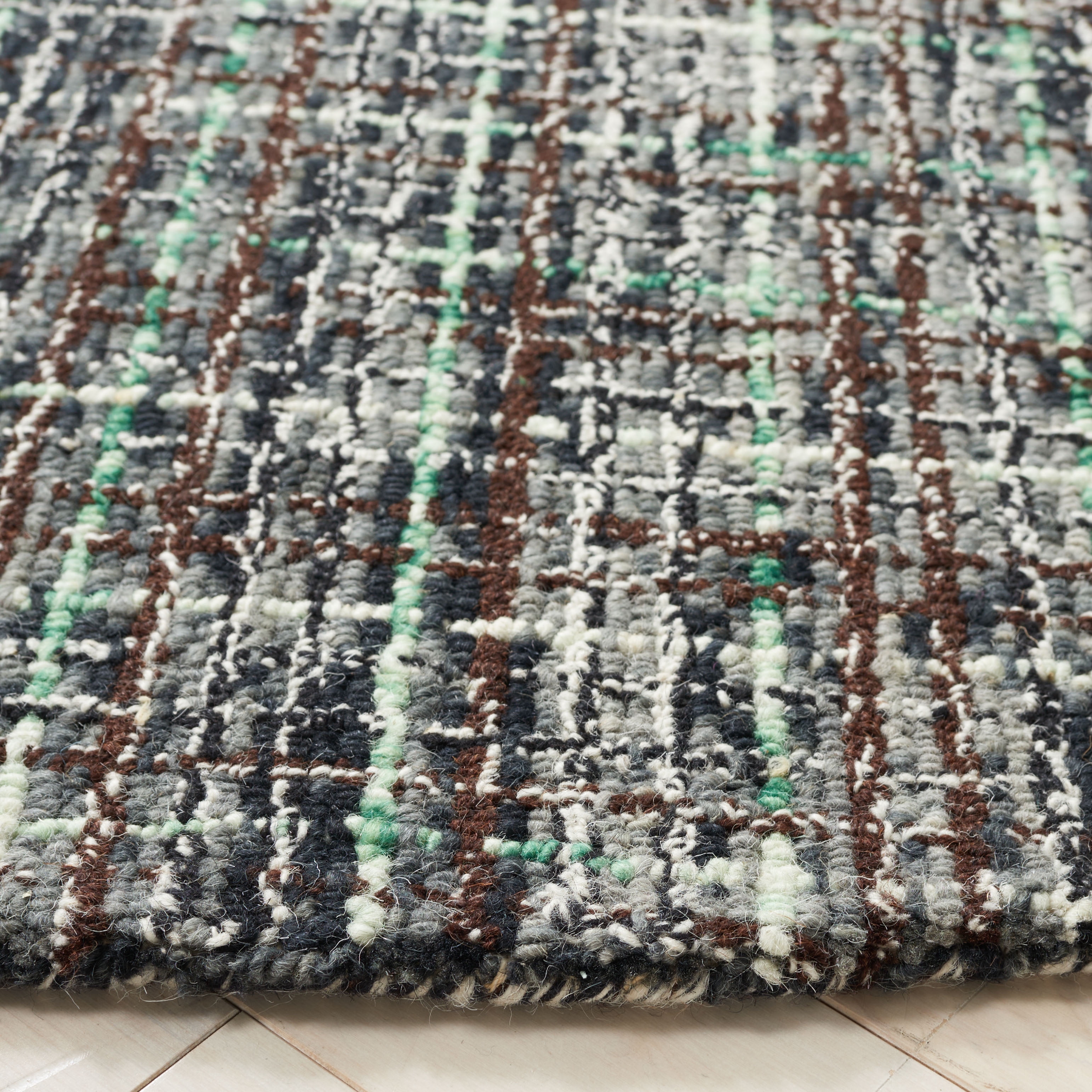SAFAVIEH Abstract Linton Trellis Area Rug, Dark Gray/Brown, 6' x 6' Round