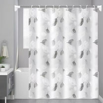 Cinvoph Shower Curtain, Waterproof Mould Proof Bath Curtain Decorative Plantss Leaves Foldable Hanging Curtain with Hooks 72x47 inch