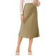 thumbnail image 1 of Falda de satén elegante para mujer INSPIRE CHIC, con cintura elástica, falda midi de seda en línea A, talla XL, color caqui, 1 of 4