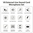 thumbnail image 3 of Amdohai V8 Carte Son Externe avec Microphone Mini Mixeur pour Live, 3 of 9