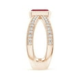 thumbnail image 3 of ANGARA Natural Emerald-Cut 1 ct Ruby Criss Cross Solitaire Engagement Ring in 14K Rose Gold for Women (Size-7x5mm) | July Birthstone, Birthday, Anniversary, Jewelry Gift for Women | Natural Ruby Ring, 3 of 10