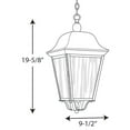 thumbnail image 3 of Progress Lighting Kiawah 3-Light Outdoor Hanging Lantern in Antique Bronze with Seeded Glass Panels and Frosted Center Glass, 3 of 3