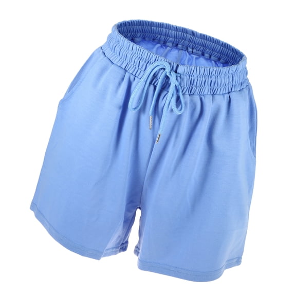 Vocoste 1Pc Women's Running Shorts Casual High Waisted Workout Shorts Sky Blue Size XL