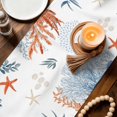 thumbnail image 3 of Sea Turtle Coastal Table Runner 90 Inches, Blue Red Summer Beach Coral Nautical Bed Runner Dresser Scarves Tabletop for Indoor Outdoor Parties/Ceremony/Banquet, 13" x 90", 3 of 9