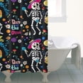 thumbnail image 4 of Day Of the Dead Halloween Pattern Shower Curtain 36"x72" ,Bathroom Decorative Shower Curtains Set with 12 Hooks,Modern Waterproof Washable Shower Curtain, 4 of 6
