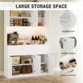 thumbnail image 2 of Pantry Cabinet with LED Lights and Charging Station,Tall Kitchen Pantry Storage Cabinet with Microwave Countertop,Large Kitchen Pantry with Storage Drawers,Large Kitchen Hutch Buffet Cabinet, 2 of 5
