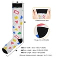 thumbnail image 3 of FORMRS Womens Knee High Socks Casual Long Thick Travel Daily Wear, 1 Pair, Blue Retro Triangles, 3 of 6