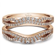 TwoBirch White Sapphire Infinity Wedding Ring Guard Enhancer In Sterling Silver With White Sapphire (0.49ct)
