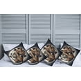 thumbnail image 2 of Ambesonne Leopard Throw Pillow Cover 4 Pack, Polygonal Globe Full Moon, 24", Dark Blue Grey and Amber, 2 of 7