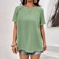 thumbnail image 2 of Vedolay Shirts For Women Womens Blouses and Tops Short Sleeve Chiffon Shirts and Tops,Green L, 2 of 5