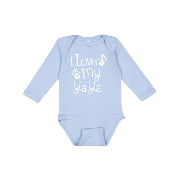 Inktastic I Love My Yaya Grandchild Boys or Girls Long Sleeve Baby Bodysuit
