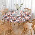 thumbnail image 3 of White Baseballs with Red Flowers Pattern Round Fitted Tablecloth with Elastic Edge,Dining Table Cover Waterproof,Outdoor Round Tablecloth for Camping,Dining,Indoor and Outdoor, 3 of 7